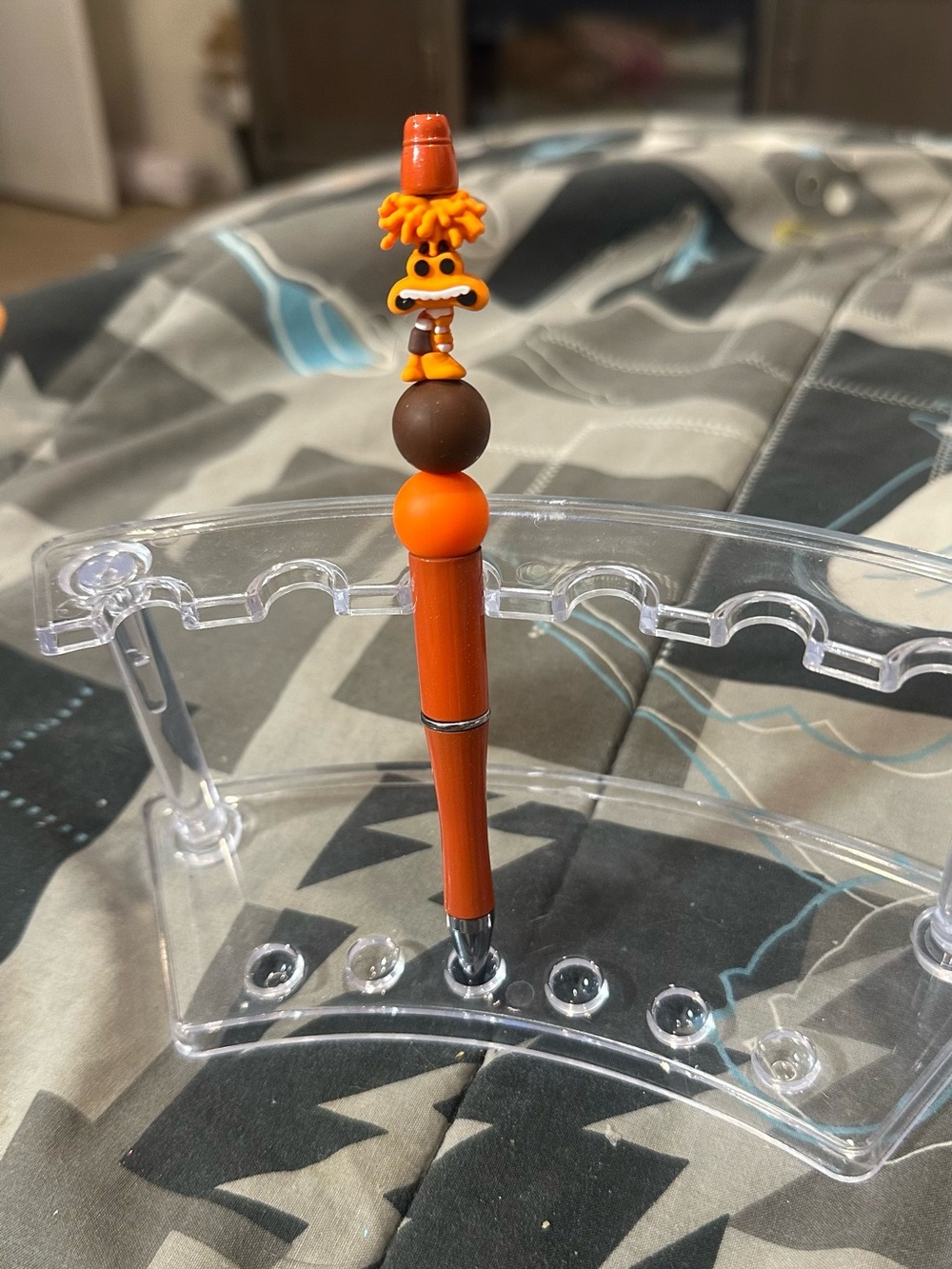 Orange Character Top Pen for Kids - Playful Orange and Brown Design